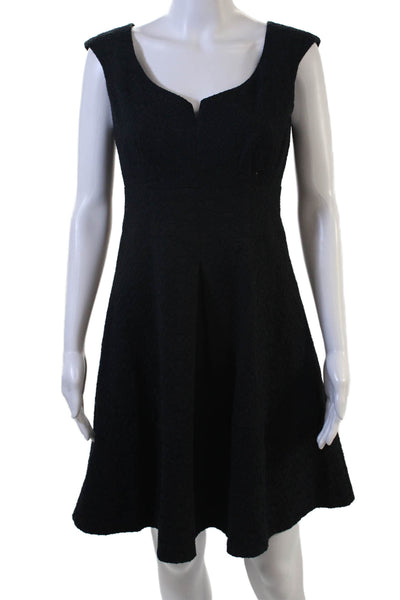 Nanette Lepore Women A-Line Black V-Neck Sleeveless Knee-Length Dress Size 4