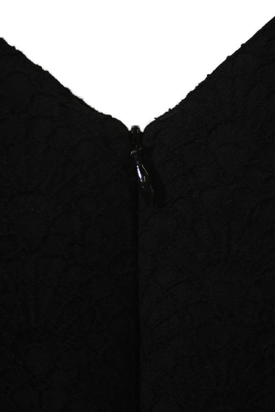 Nanette Lepore Women A-Line Black V-Neck Sleeveless Knee-Length Dress Size 4