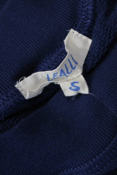 Leallo Women Pullover Sweatshirt Dark Blue Cotton Size S