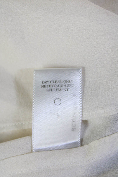 A.L.C. Womens White Silk High Neck Long Sleeve Blouse Size XS