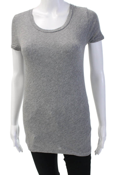 J Crew Women Basic Jersey T-Shirt Gray Cotton Short Sleeve Round Neck Size 2XS