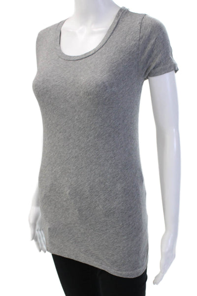 J Crew Women Basic Jersey T-Shirt Gray Cotton Short Sleeve Round Neck Size 2XS