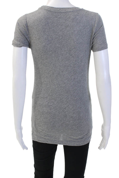 J Crew Women Basic Jersey T-Shirt Gray Cotton Short Sleeve Round Neck Size 2XS