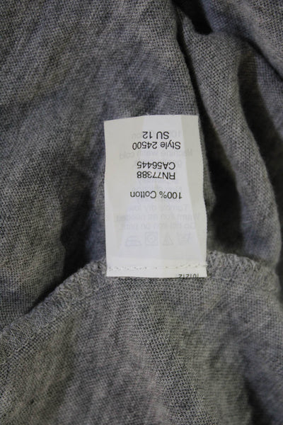 J Crew Women Basic Jersey T-Shirt Gray Cotton Short Sleeve Round Neck Size 2XS