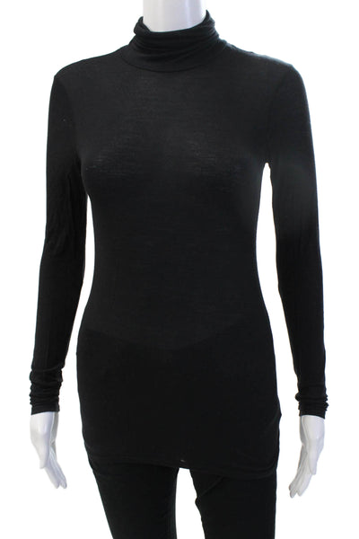 ATM Women Black Turtleneck Tunic Long Sleeve Modal Top Size XS