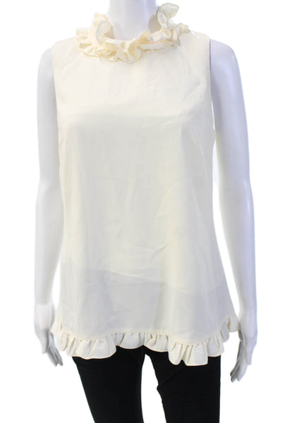 Sail To Sable Women White High Neck Sleeveless Polyester Blouse Size XS