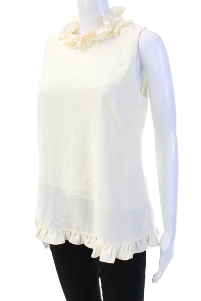 Sail To Sable Women White High Neck Sleeveless Polyester Blouse Size XS