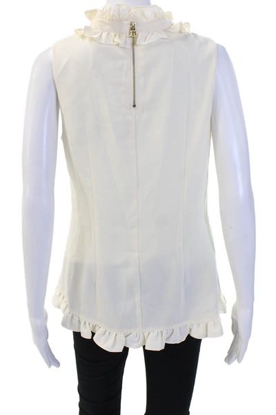 Sail To Sable Women White High Neck Sleeveless Polyester Blouse Size XS