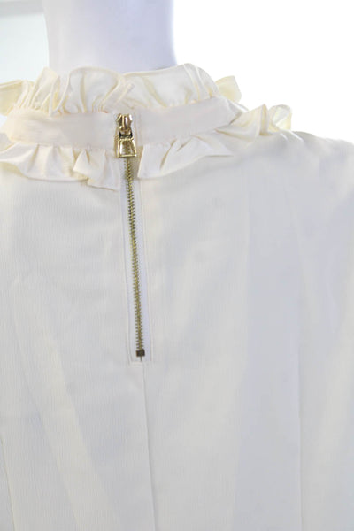 Sail To Sable Women White High Neck Sleeveless Polyester Blouse Size XS