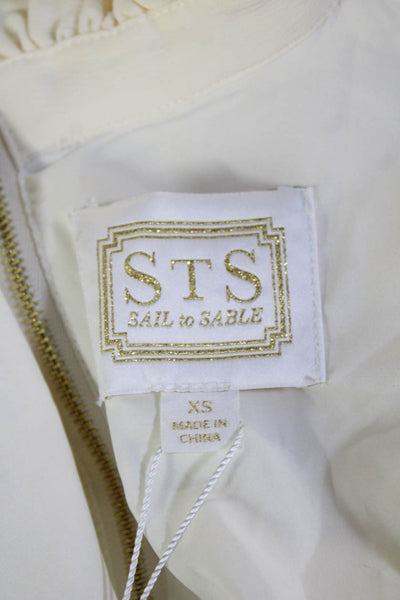 Sail To Sable Women White High Neck Sleeveless Polyester Blouse Size XS