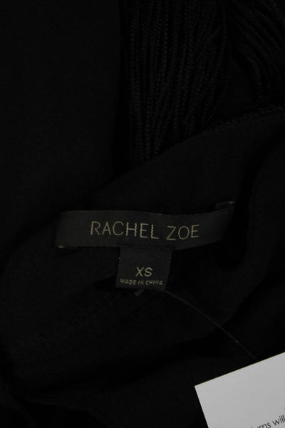 Rachel Zoe Women Bohemian Black Silk-Spandex Sleeveless Round Neck Top Size XS