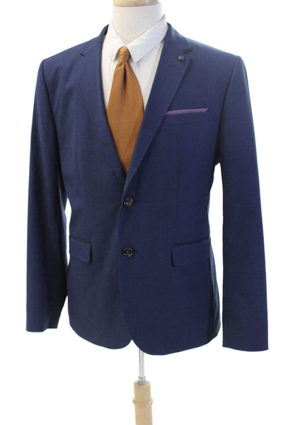 Ted Baker London Mens Blue Classic Blazer Button Collared Size 5