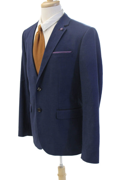 Ted Baker London Mens Blue Classic Blazer Button Collared Size 5
