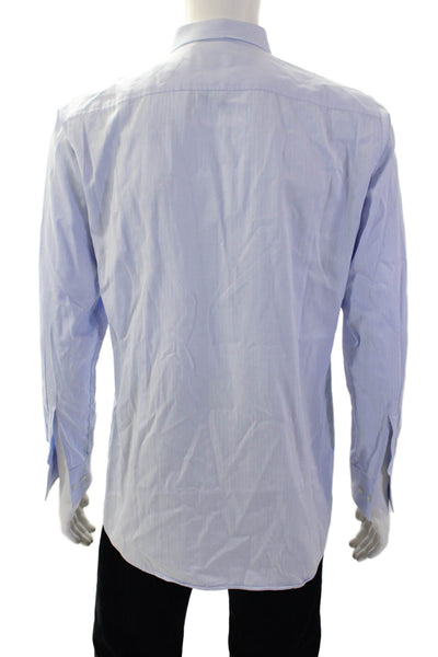 Boss Hugo Boss Mens Collared Long Sleeve Button-Down Shirt Blue Size 32