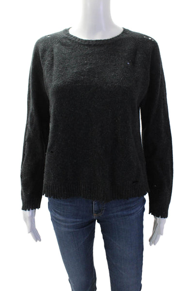 Bailey 44, Women Pullover Sweater Black Merino Nylon Long Sleeve Size M