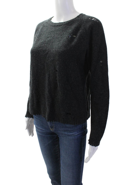Bailey 44, Women Pullover Sweater Black Merino Nylon Long Sleeve Size M