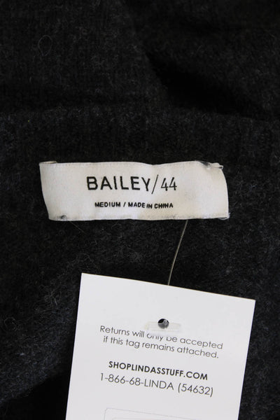 Bailey 44, Women Pullover Sweater Black Merino Nylon Long Sleeve Size M