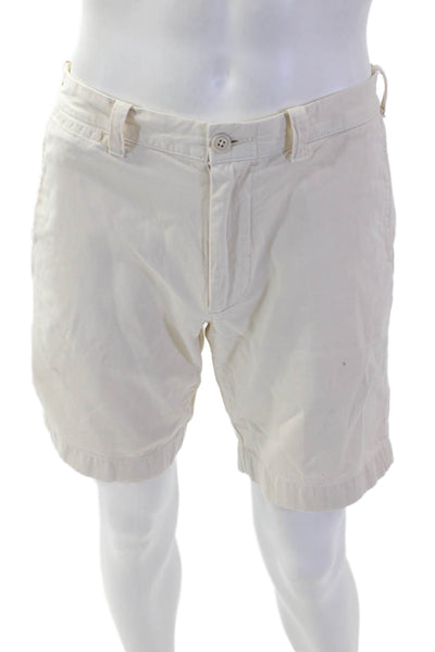 J Crew Mens Chino Shorts Beige 100% Cotton Button Size 30