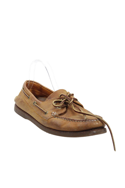 Sperry Mens Lace Up Lined Slip On Casual Shoes Brown Size 11