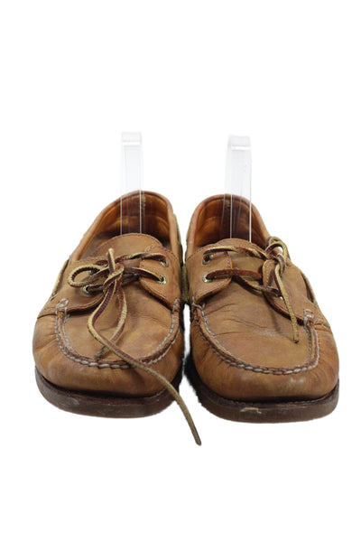 Sperry Mens Lace Up Lined Slip On Casual Shoes Brown Size 11