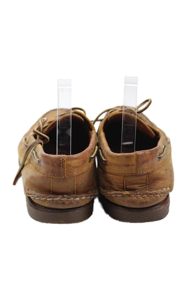 Sperry Mens Lace Up Lined Slip On Casual Shoes Brown Size 11