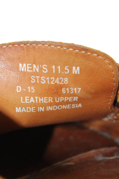 Sperry Mens Lace Up Lined Slip On Casual Shoes Brown Size 11