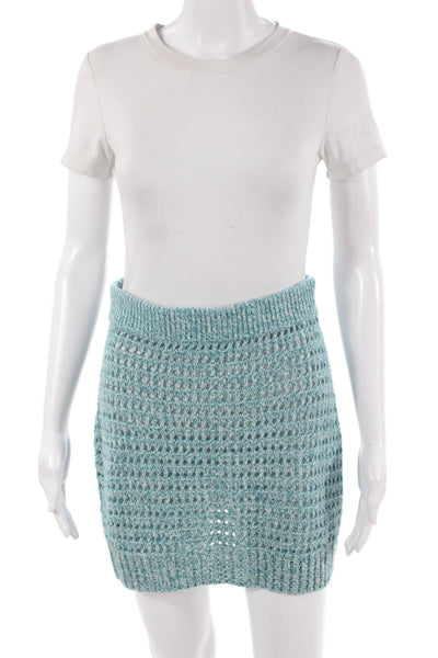 Matthew Bruch Women Light Blue Mini Skirt Size S