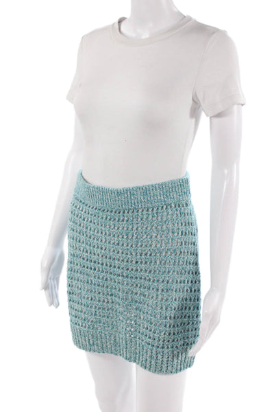 Matthew Bruch Women Light Blue Mini Skirt Size S
