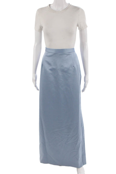 VIE By Victoria Royal Womens Maxi Straight Pencil Skirt Light Blue Size 14