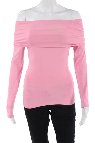 Zara Women Pink Long Sleeve Blouse Polyester Blend Size S