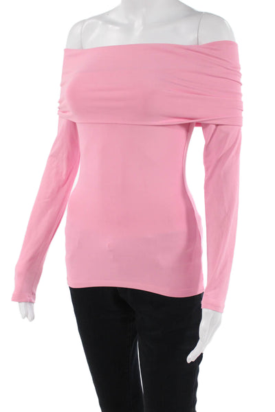 Zara Women Pink Long Sleeve Blouse Polyester Blend Size S