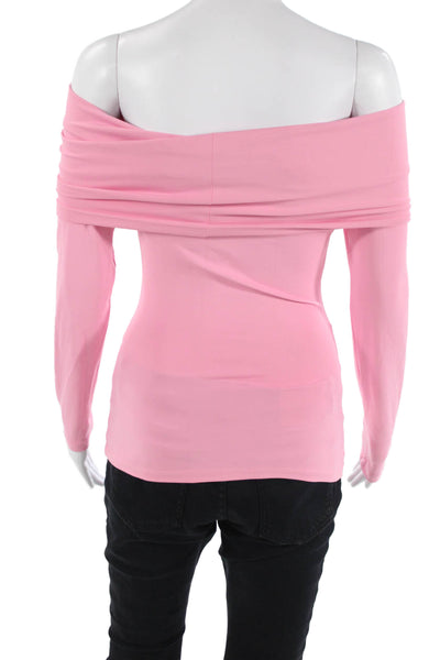 Zara Women Pink Long Sleeve Blouse Polyester Blend Size S