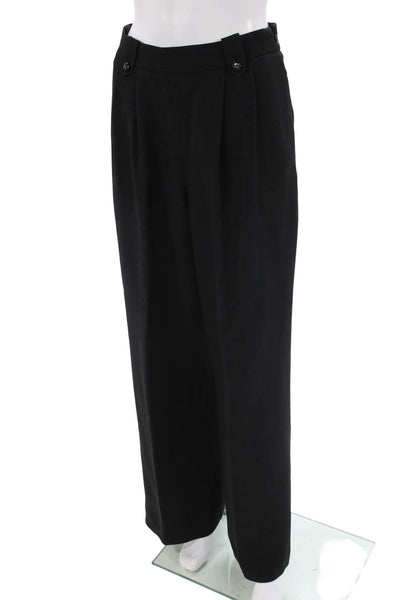 Sezane Women Black Dress Pants Button Acetate Viscose Size 6