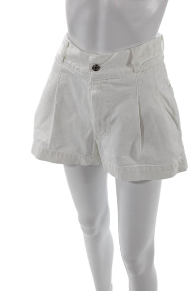 Edwin Unisex White 100% Cotton Beach Solid Button Shorts Size 25