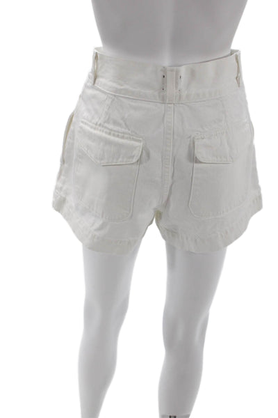 Edwin Unisex White 100% Cotton Beach Solid Button Shorts Size 25