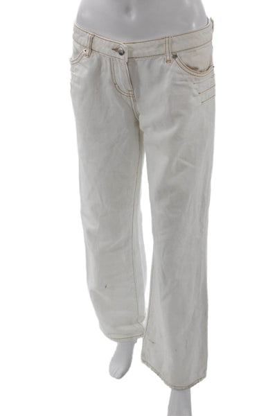 I. Am. Gia. Womens White Mid Rise Cotton Button Pants Size S