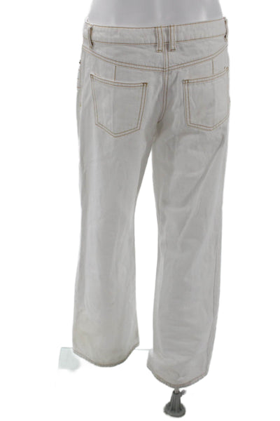 I. Am. Gia. Womens White Mid Rise Cotton Button Pants Size S