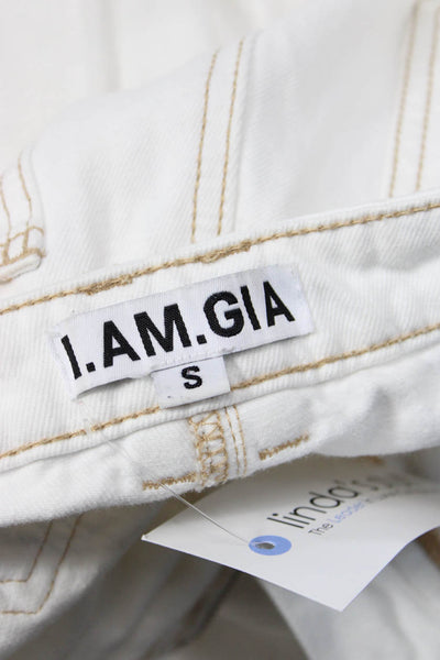 I. Am. Gia. Womens White Mid Rise Cotton Button Pants Size S