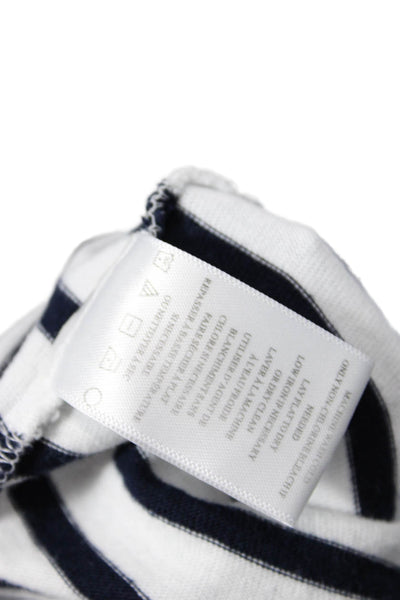 A.L.C. Women Striped Black Jersey T-Shirt Long Sleeve 100% Cotton Size S