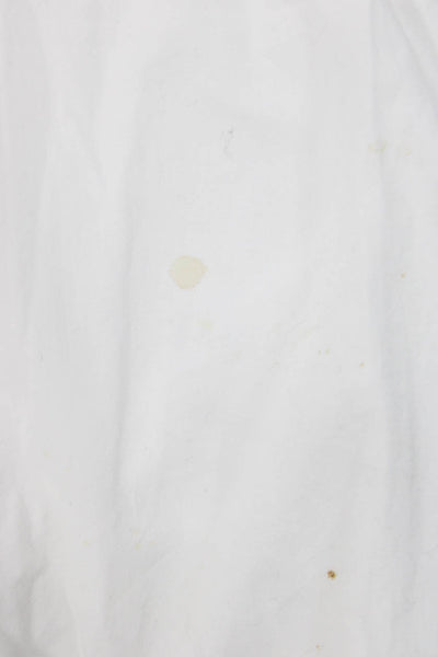Velvet Women Basic White Cotton Round Neck Long Sleeve Blouse Size XS
