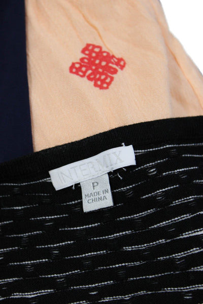 Intermix Women Black Geometric Crewneck Short Sleeve T-Shirt Size XS