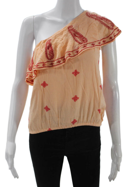 Free People Women Bohemian Paisley Sleeveless Cotton Top Beige Size XS