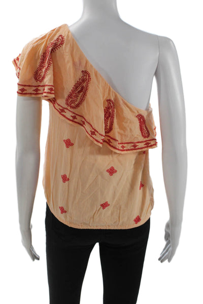Free People Women Bohemian Paisley Sleeveless Cotton Top Beige Size XS