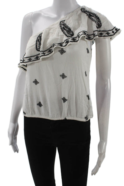 Free People Women Boho Paisley White Rayon Sleeveless Blouse Size XS