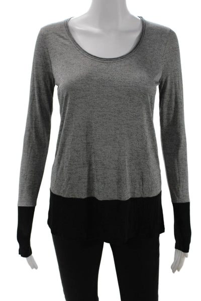 Vince Women Basic Jersey T-Shirt Gray Long Sleeve Size 2XS