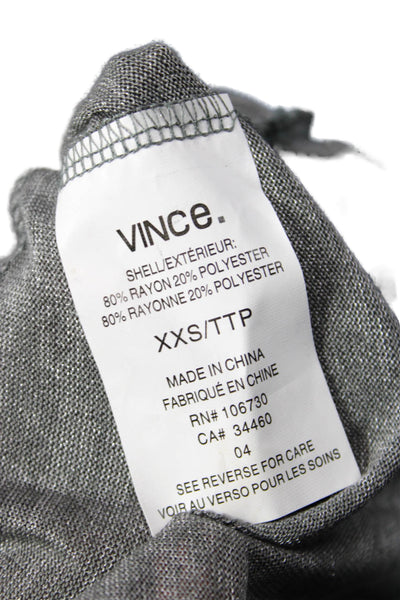 Vince Women Basic Jersey T-Shirt Gray Long Sleeve Size 2XS