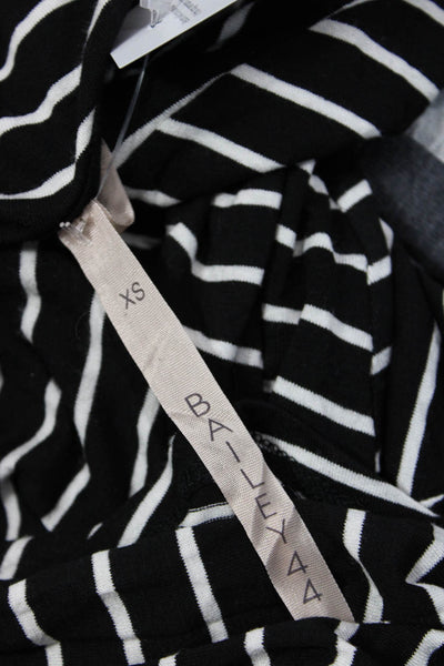 Bailey 44 Women Black Striped Jersey T-Shirt Long Sleeve Size XS