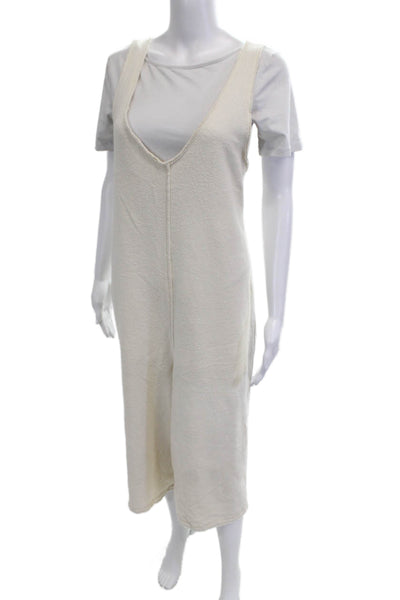 Saturday Sunday Anthropologie Women Romper Beige Sleeveless V-Neck Size M