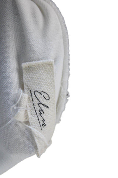 Elan Womens T-Shirt Dress White Short Sleeve Crew Neck Above Knee Size M