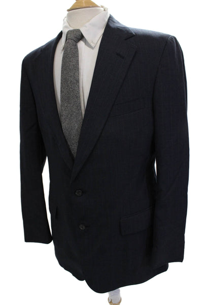 Polo University Club By Ralph Lauren Men Dark Blue Striped Suit Jacket Size 42